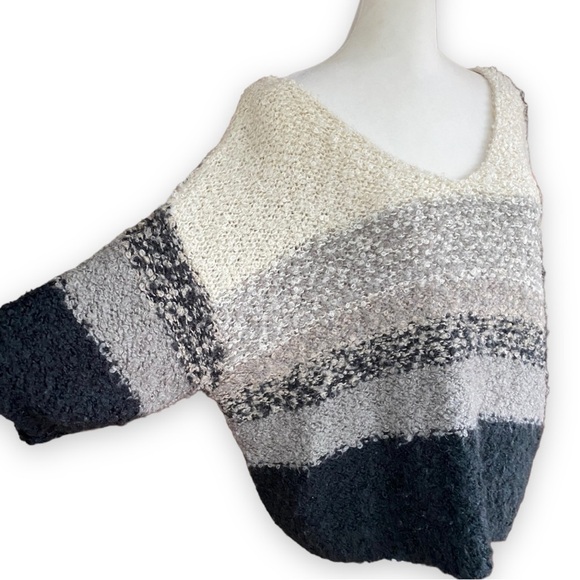 Lovestitch lesley cropped bubble sleeve striped sweater | S/M - Picture 7 of 16
